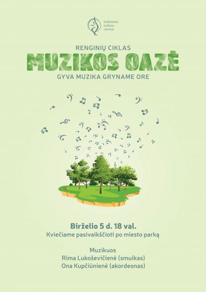 Gyva muzika gryname ore, reginių ciklas „Muzikos oazė“ Kaišiadorių miesto  parke