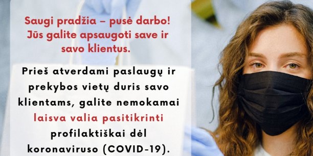 Kviečiame  nemokamai išsitirti dėl COVID-19