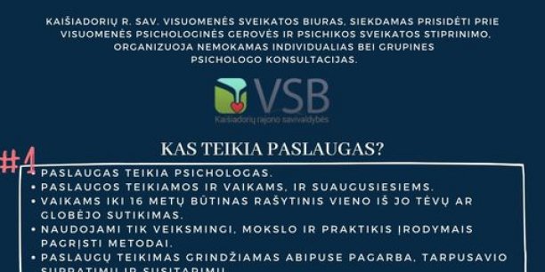 Informacija dėl visuomenės psichologinės gerovės ir psichikos sveikatos stiprinimo