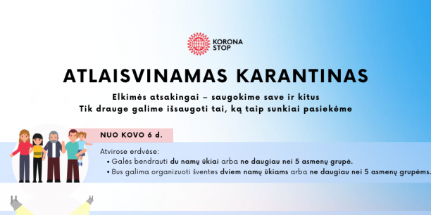 Karantino atlaisvinimai nuo kovo 6 d.