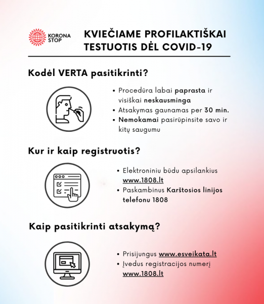 Nuo šiol profilaktinių tyrimų procedūra be nemalonių pojūčių, rezultatas vos per pusvalandį....