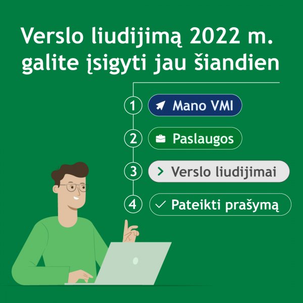 PRANEŠIMAS SPAUDAI: Jau galima įsigyti verslo liudijimus 2022 metams 