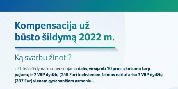 Aktualu norintiems gauti būsto šildymo išlaidų kompensaciją, kai būstas šildomas malkomis,...