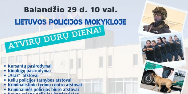 Lietuvos policijos mokykla kviečia į atvirų durų dieną
