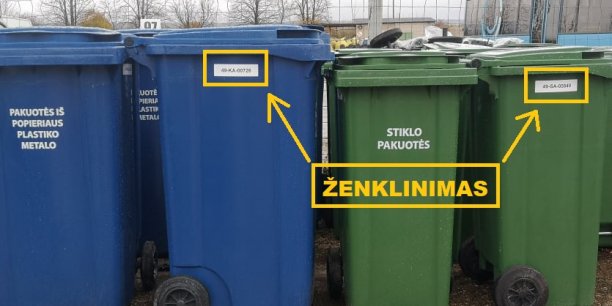 SĮ „Kaišiadorių paslaugos“ atlieka atliekų konteinerių ženklinimą Kaišiadorių rajone