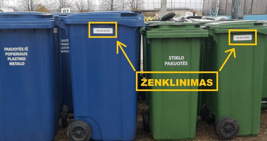 SĮ „Kaišiadorių paslaugos“ atlieka atliekų konteinerių ženklinimą Kaišiadorių rajone