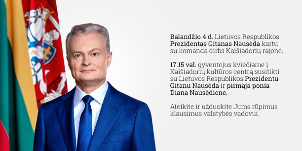Kviečiame į susitikimą su Lietuvos Respublikos Prezidentu Gitanu Nausėda