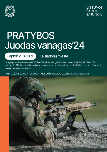 Kaišiadoryse vyks šaulių pratybos „Juodas vanagas“