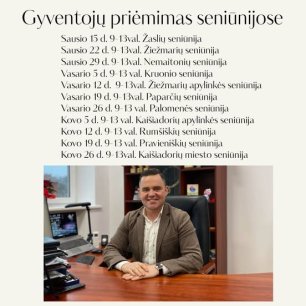 Informacija gyventojams dėl gyventojų priėmimo seniūnijose