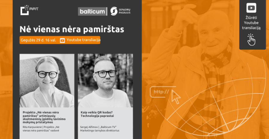 Projektas „Nė vienas nėra pamirštas" ir vėl kviečia į nuotolinę paskaitą