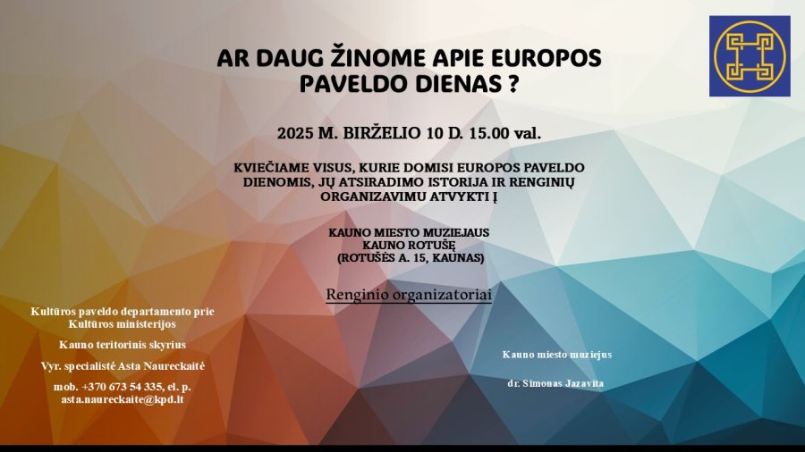 Ar daug žinome apie Europos paveldo dienas?