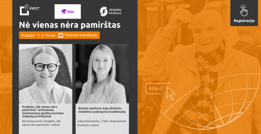 Projektas „Nė vienas nėra pamirštas“ kviečia visus į nuotolinę paskaitą!