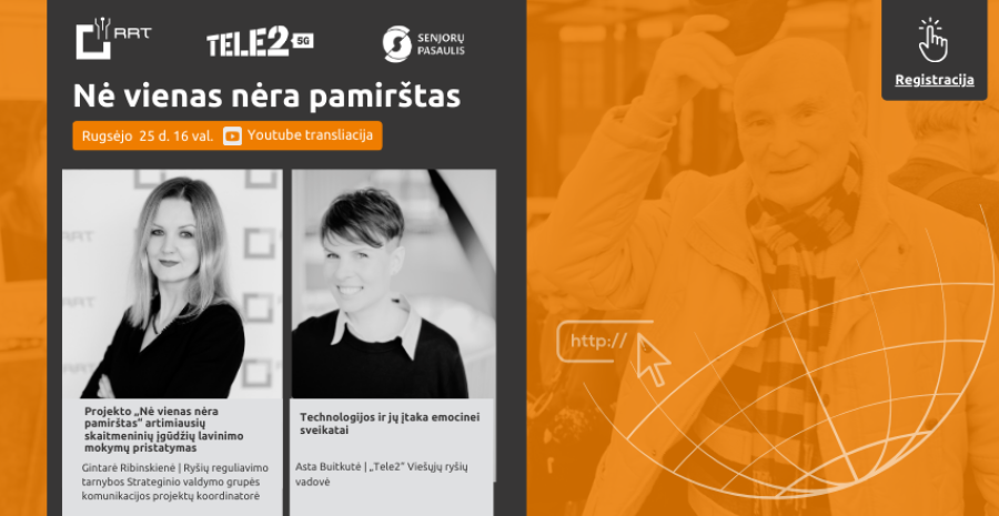 Nuotolinė projekto „Nė vienas nėra pamirštas“ paskaita apie technologijas ir jų įtaką sveikatai