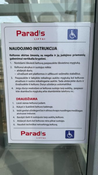 Dėl iškvietimų į prie geležinkelio pėsčiųjų viaduko įrengtą keltuvą