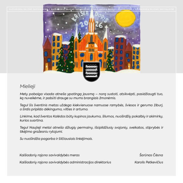 Sveikinimas šventų Kalėdų proga