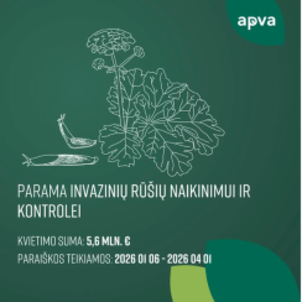 Skelbiamas kvietimas savivaldybių administracijoms, fiziniams ir juridiniams asmenims teikti...