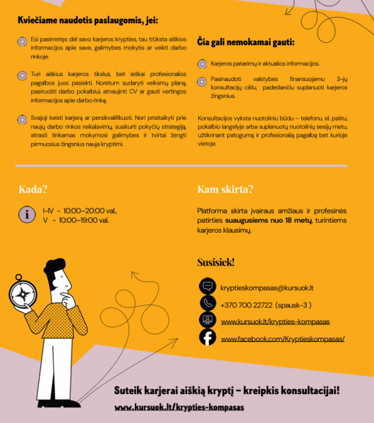 Nauja valstybės finansuojama paslauga „Krypties kompasas“