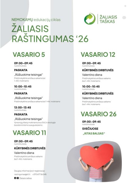 Nemokamos „Žaliojo raštingumo“ edukacijos