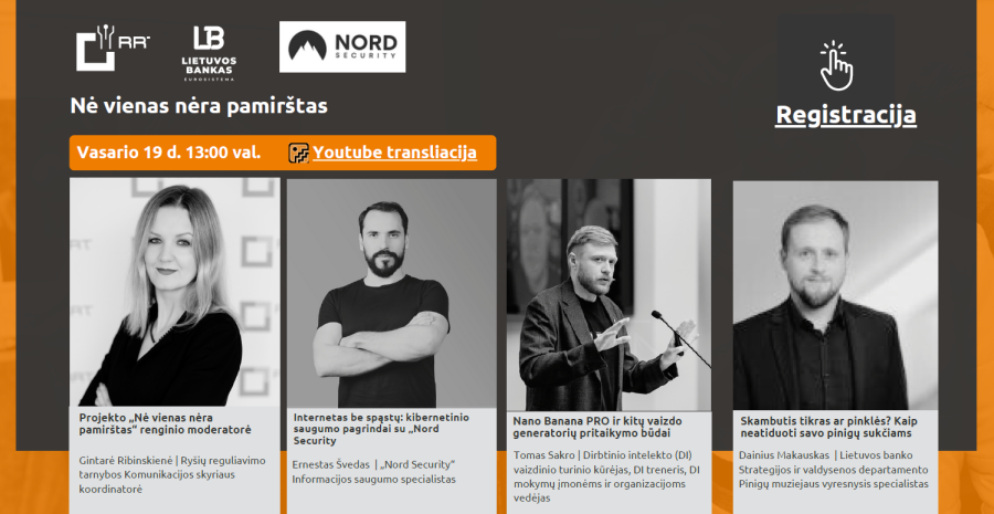 Projektas „Nė vienas nėra pamirštas“ ir vėl Jus kviečia klausytis skaitmeninius įgūdžius...