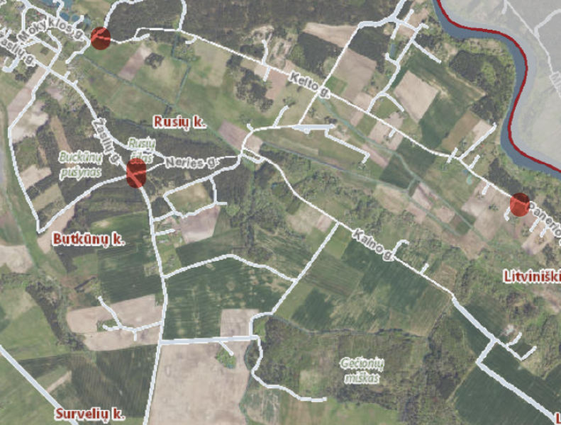 Palomenės seniūnijoje nuo 2026 m. kovo 9 d. ant kelių pl 17 (Neries g.) Butkūnai–Rusiai ir pl 18...