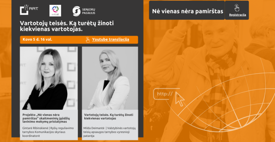 Ryšių reguliavimo tarnybos skaitmeninių įgūdžių lavinimo projektas „Nė vienas nėra pamirštas“  ir...