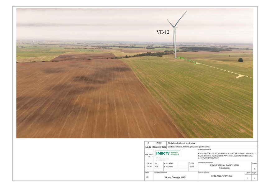 Visuomenės informavimas apie numatomą, Kitos paskirties inžinerinio statinio, vėjo elektrinės...
