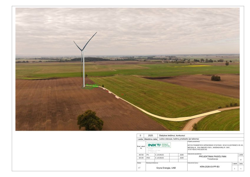 Visuomenės informavimas apie numatomą kitos paskirties inžinerinio statinio, vėjo elektrinės...