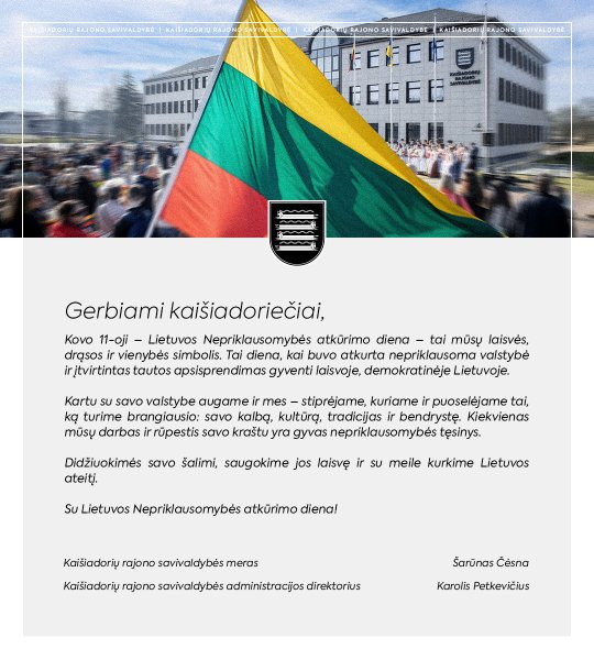 Savivaldybės vadovų sveikinimas Lietuvos Nepriklausomybės atkūrimo dienos proga