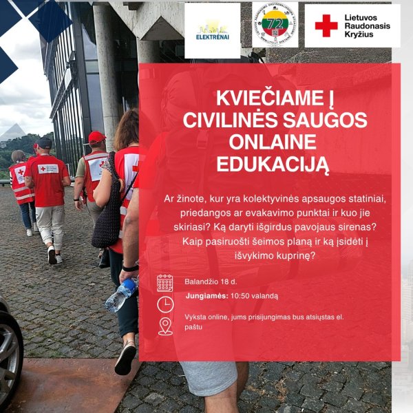 Kviečiame į nuotolinius civilinės saugos mokymus