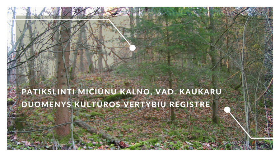 Patikslinti Mičiūnu kalno, vad. Kaukaru duomenys Kultūros vertybių registre