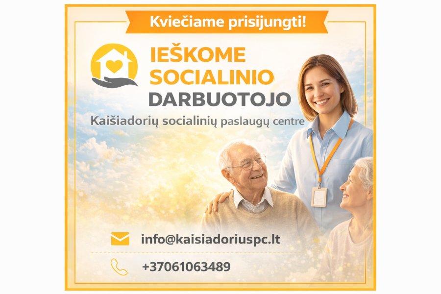 Kaišiadorių socialinių paslaugų centro darbo skelbimas