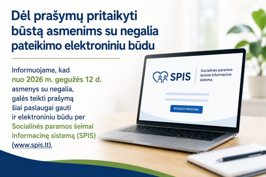 Dėl prašymų pritaikyti būstą asmenims su negalia pateikimo elektroniniu būdu