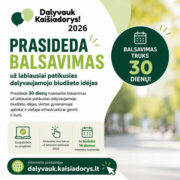 Prasideda balsavimas už labiausiai patikusias dalyvaujamojo biudžeto idėjas