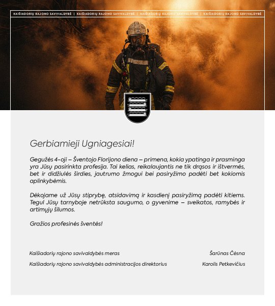 Sveikinimas Ugniagesiams
