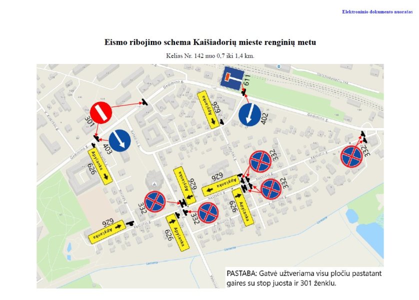 Dėl eismo ribojimo Gedimino ir Katedros gatvėse miesto šventės metu