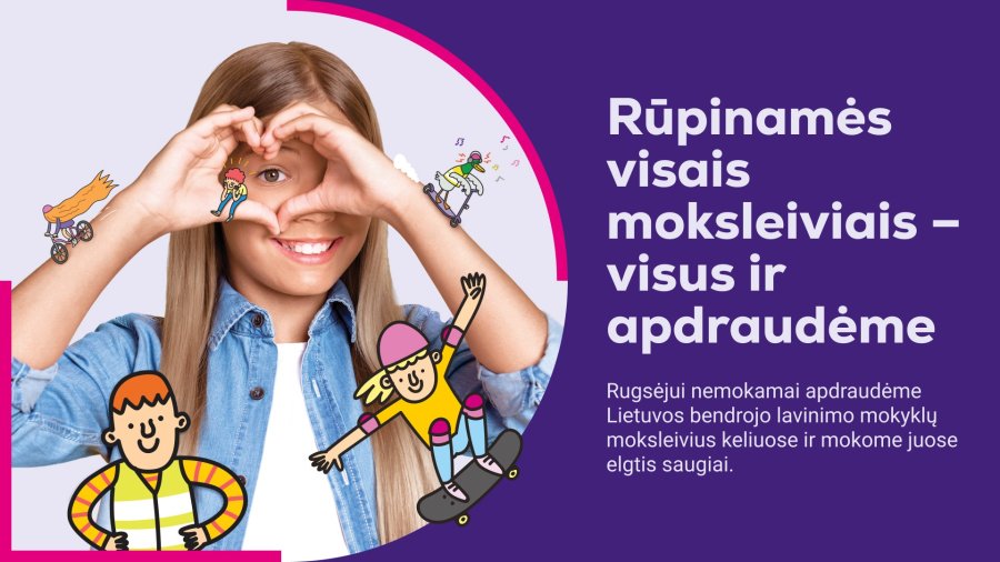 „Lietuvos draudimas“ rugsėjį vėl apdraudė visus Kaišiadorių rajono moksleivius, vyks saugaus...