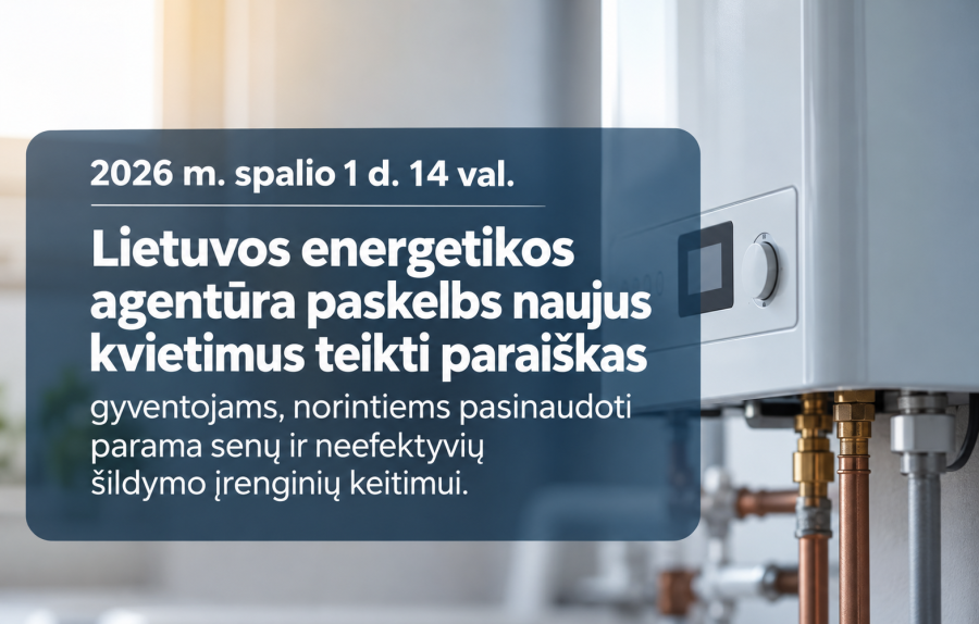 Lietuvos energetikos agentūra paskelbs naujus kvietimus teikti paraiškas gyventojams, norintiems...