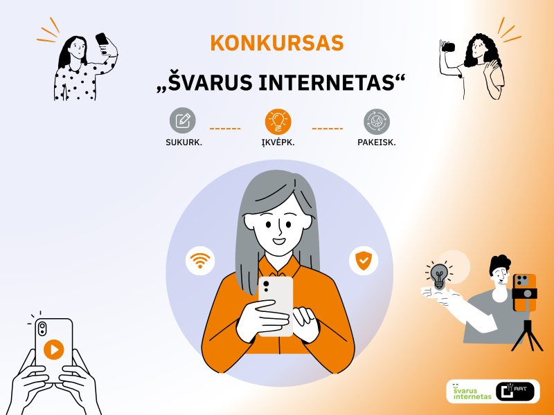 Dalyvaukite nacionaliniame moksleivių vaizdo turinio konkurse „Švarus internetas“